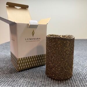 Luminara LED Flame Effect Candle 5in Chocolate Glitter Remote Battery Flameless